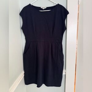 Boden Florrie Navy Blue Cotton Jersey Dress with Cap Sleeves - 12 Petite